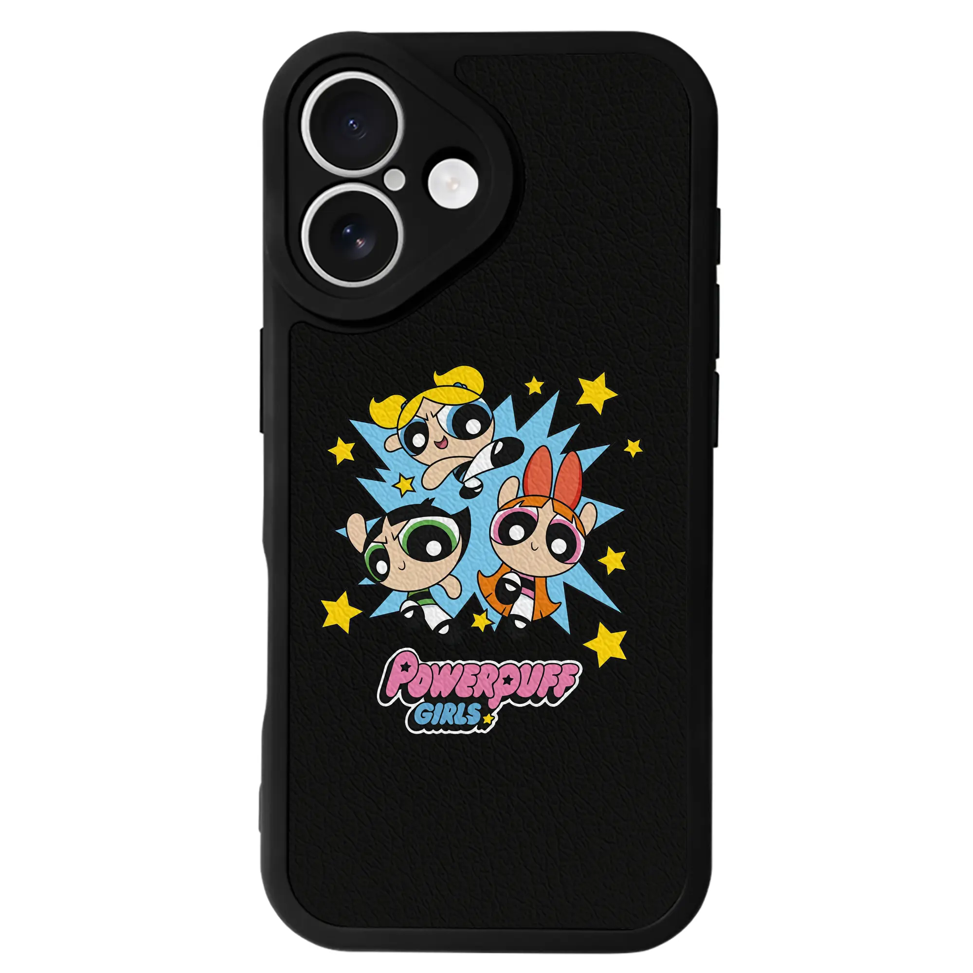 パワパフガールズ グッズ ブロッサム - IPhone 16シリーズ対応 ・ シリコンスマホケース ・ レザー調 ・ 高精度フィット ・ 耐衝撃 ・ ワイヤレス充電対応 ・ 精密カット